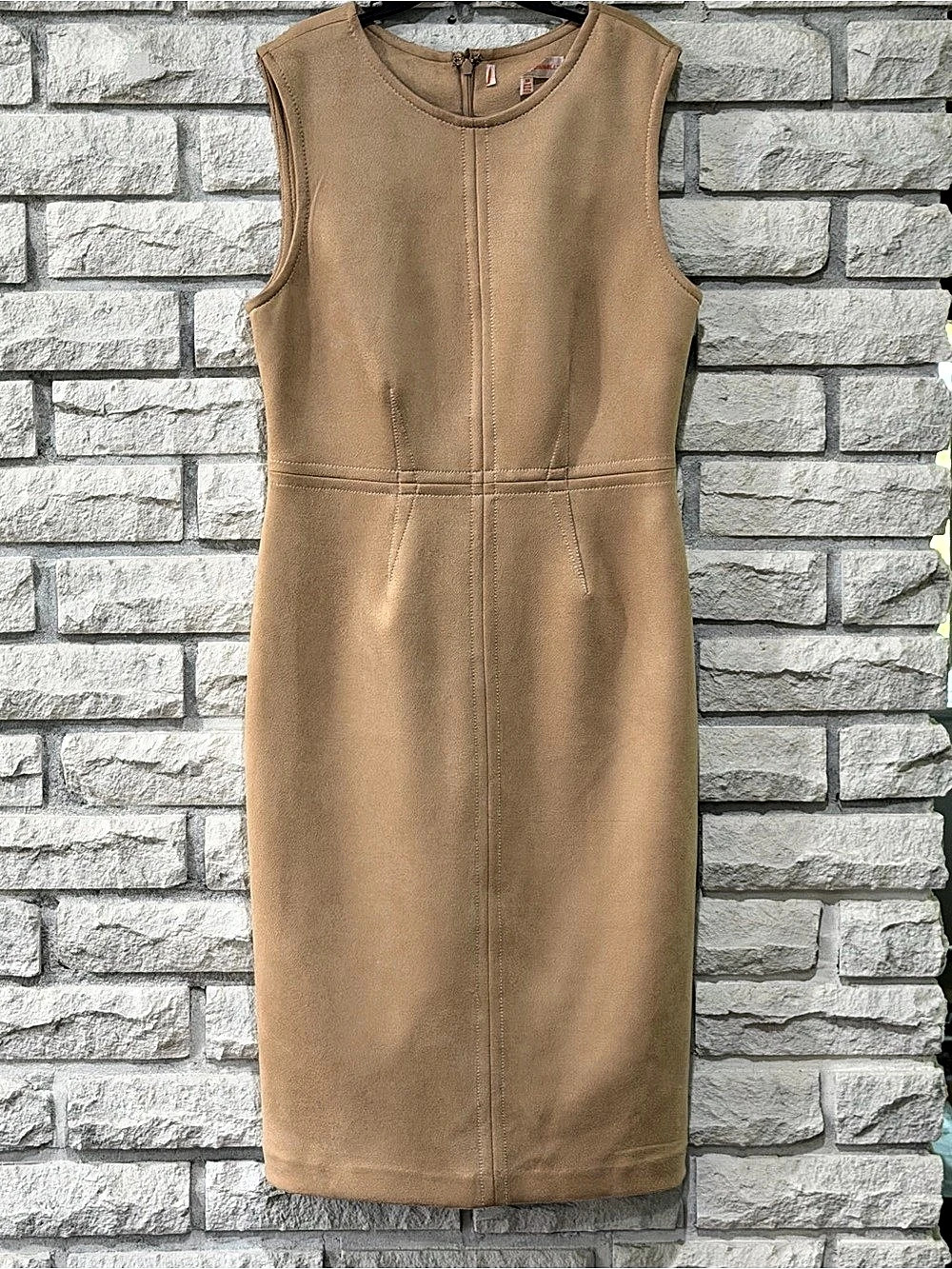 Jude connolly dress XS sleeveless, faux suede tan EUC